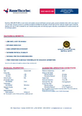 AGC-40-CS AW – Carbon Data Sheet